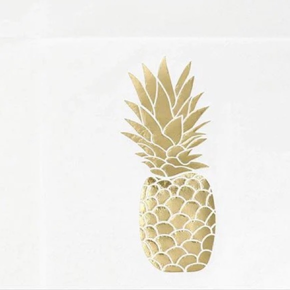 PACK OF 6 DISPOSABLE PAPER NAPKINS WITB EMBOSSED GOLD PINEAPPLE 🍍 NEW - Picture 2 of 5